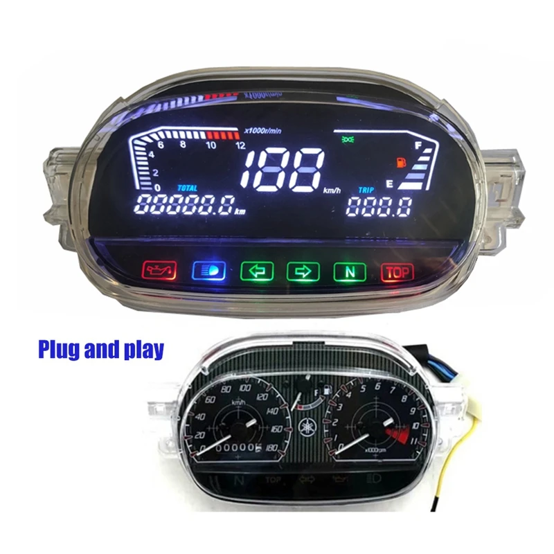 Motorcycle LED Digital Speedometer LED Odometer Tachometer For Yamaha Y1255ZR Y125Z