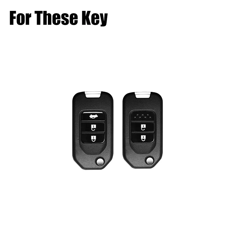 Zinc Alloy Silicone Car Remote Smar Key Fob Case Cover Holder With Keychain For Honda Civic Accord CR-V Vezel Odyssey Insight