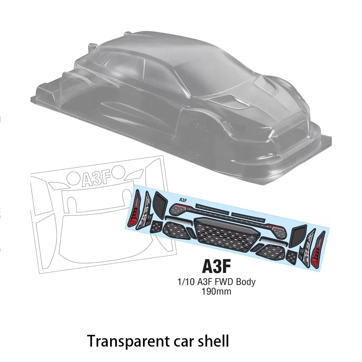 A new series of simulated car shells for the Flying Life 3, including the A3-F and high defense 1/10 A3F FWD transparent car she