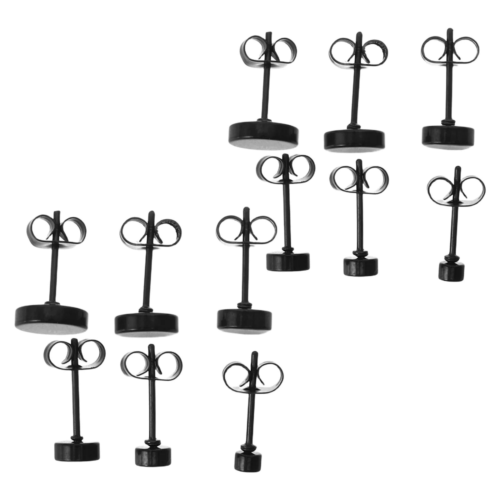 

12Pairs Stainless Steel Round Flat Barbell Stud Earrings Men Women Everyday Wear Minimalist Design Durable Ear Piercing Studs
