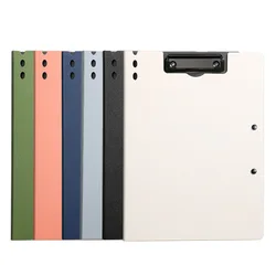 A4 File Folder Clipboard Writing Pad Memo Clip Double Board Paper Clips Test Paper Organizer School Supplies Office Stationary