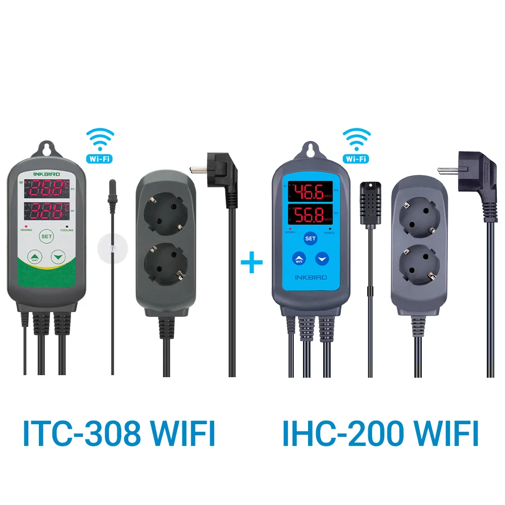 INKBIRD ITC-308-WIFI Heating Cooling Digital Temperature Controller IHC-200-WIFI Humidity Controller Free App Remote Controller