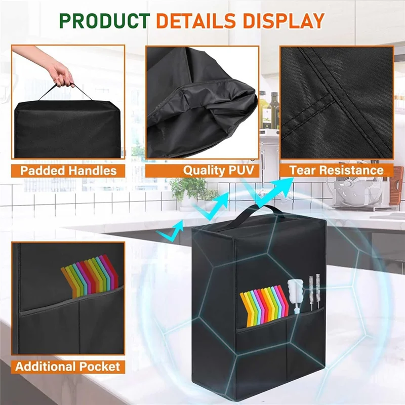 

ABVG-Kitchen Appliance Dust Cover With Pockets For Blender, Juicer, And Ice Maker, Oil Stain Protection