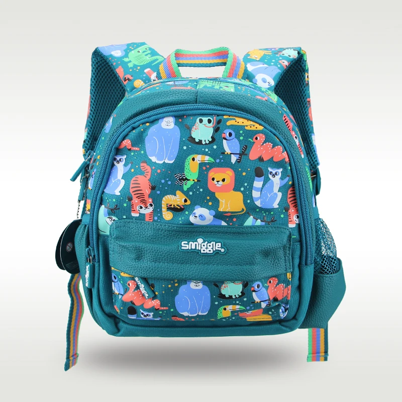 Australia original Smiggle new genuine cute green animal world schoolbag kindergarten backpack 11 inches