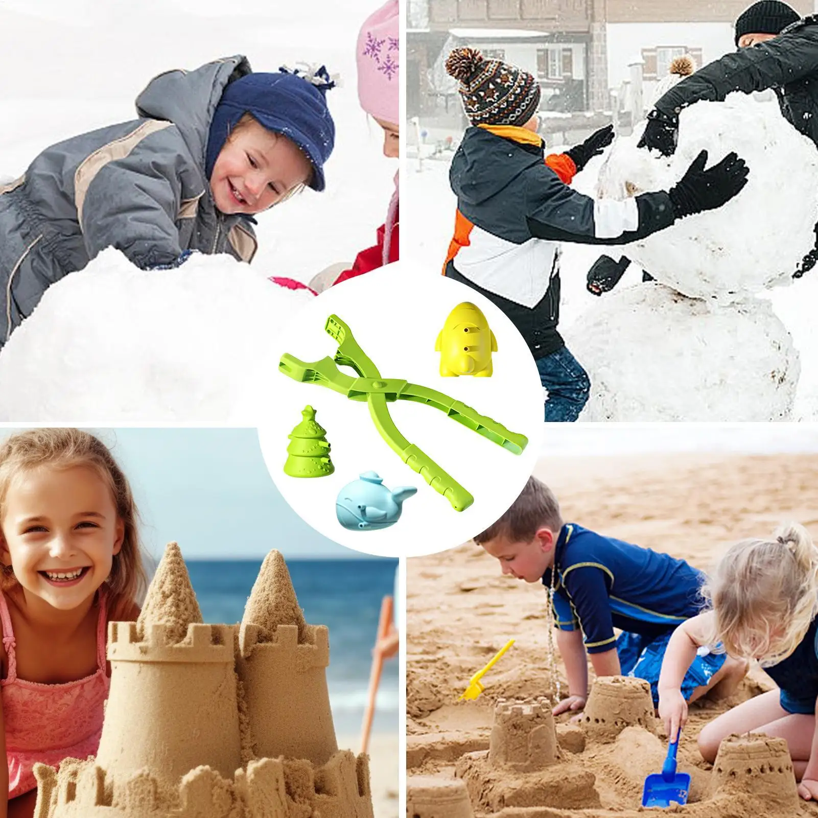 صانع كرات الثلج، أنشطة مضحكة محمولة للأطفال في الشتاء، ألعاب لعب الثلج، صانع الكرات لألعاب السفر الخارجية، الفناء الخلفي، الشرفة الشاطئية