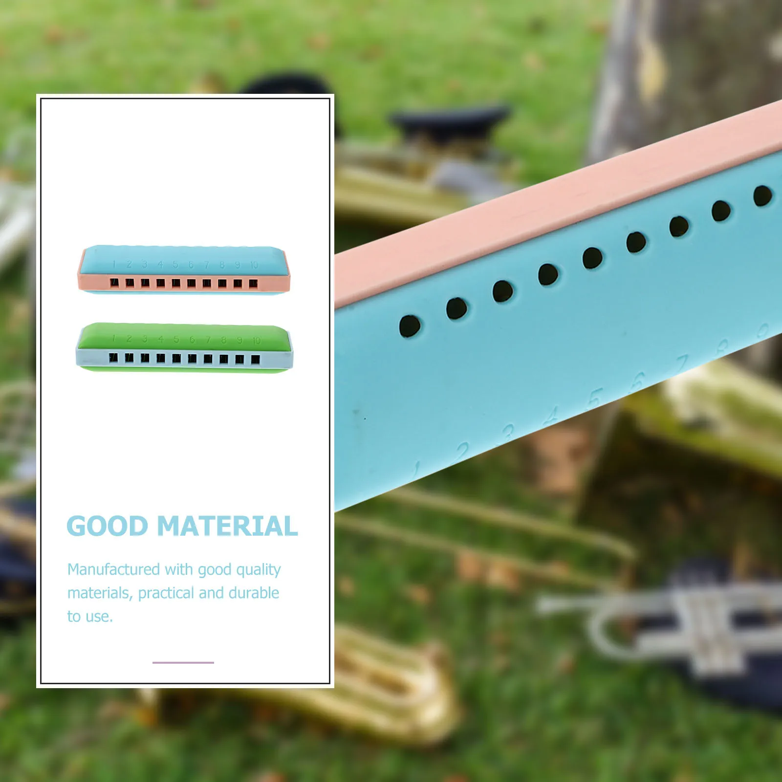 

1Set 10 Hole 20 Tone Blues Harmonica Key of C ABS Resin Construction Full Rich Sound Suitable for Solo Or Guitar Combo Use