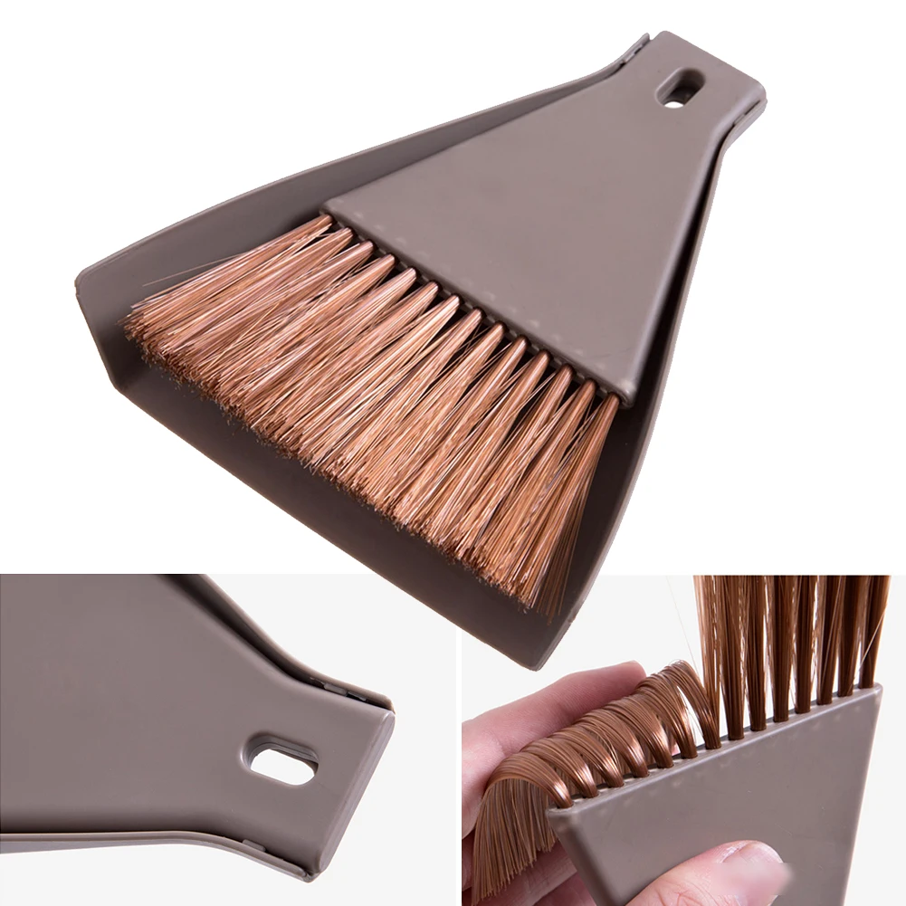 2pcs Broom Dustpan Set Desktop Gap Cleaner Keyboard Cleaning Brush Garbage Shovel Scoop Home Mini Wall Hanging Desktop Sweep