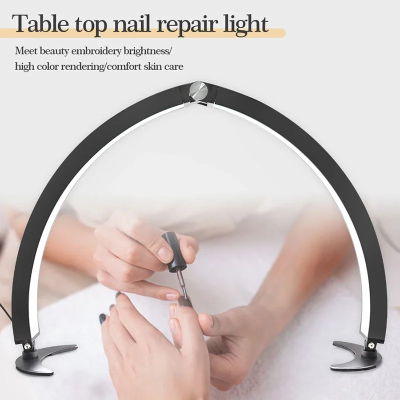 

Desktop Manicure Fill Light U-shaped Beauty Half-moon Folding Embroidery Tattoo Eye Protection LED Arc Light