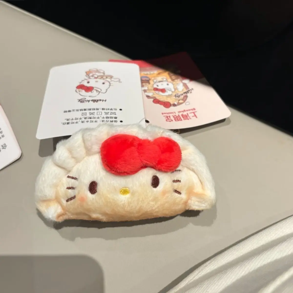 Hello Kitty Dumpling Potsticker Modeling Breakfast Series Plush Stuff Toy Keychain Shoulder Bag Pendant Birthday Gift for Friend