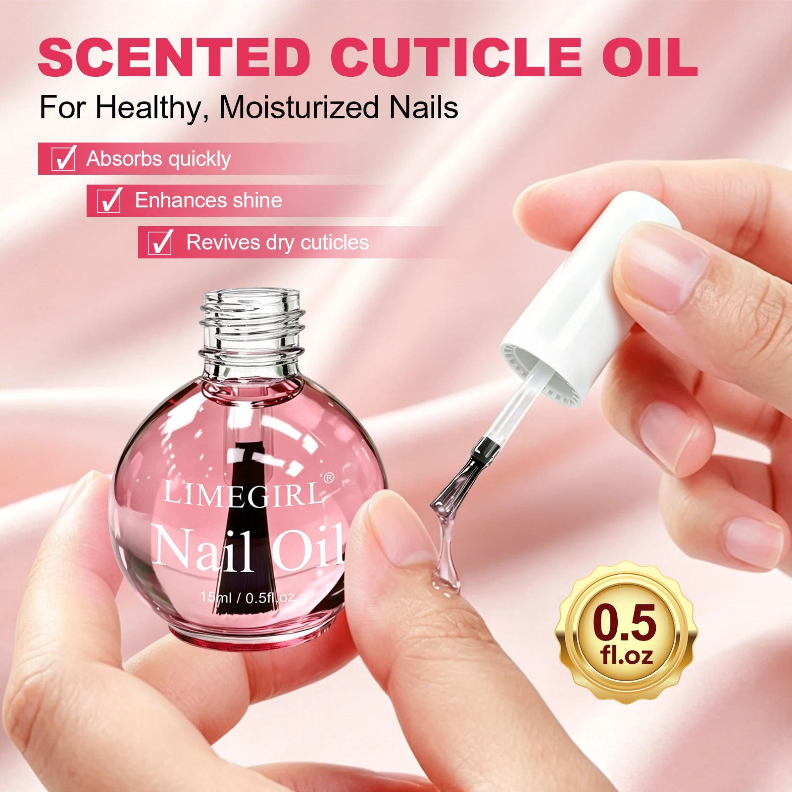 LIMEGIRL 15ml Nail Oil Cuticle Nutrient Oil Nourish Repair Damaged Nail Care Oil Treatment Moisturizes Strengthen Bright Nails