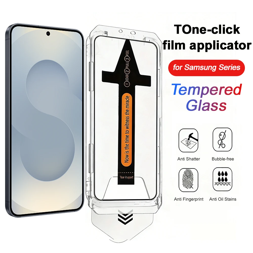 1-5 Stück HD Staubfreies Gehärtetes Glas für Samsung Galaxy S25 S26 S24 Ultra S23 S22 A55 A73 A54 A52 A35 A71 M54 M34 Displayschutzfolie