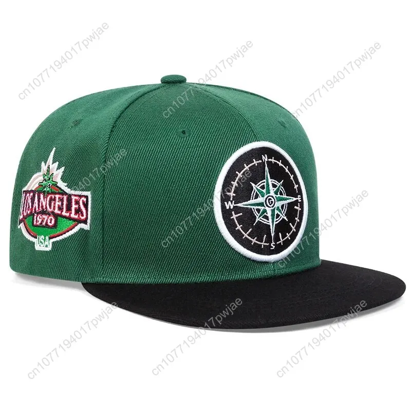 หมวกฮิปฮอปปักลายเข็มทิศแบบยูนิเซ็กซ์ สำหรับฤดูใบไม้ผลิและฤดูใบไม้ร่วง ปรับขนาดได้ สวมใส่สบายๆ แบบเบสบอล ป้องกันแสงแดด