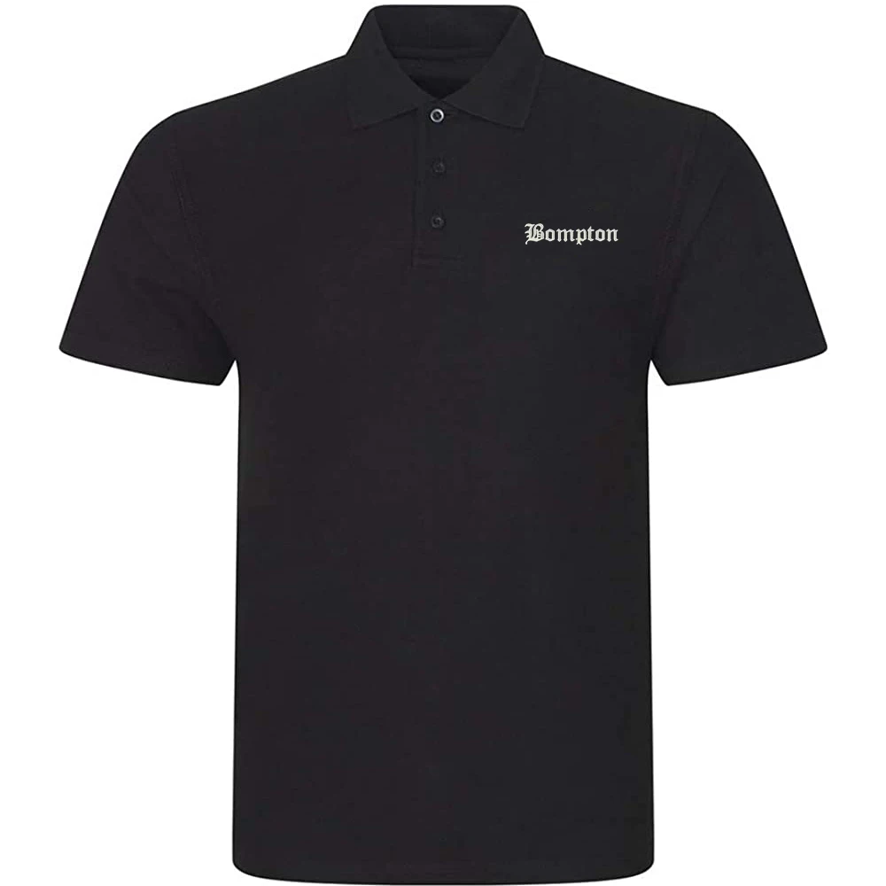 

Lyprerazy Men's Casual Polo Shirt Bompton Old English Embroidered Short Sleeve Golf Polo-Shirt