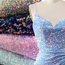 2-way Stretch Sequins Velvet Fabric Spandex Velour Apparel, Costume, Events, Decoration,Dance Wear DIY Sewing Material