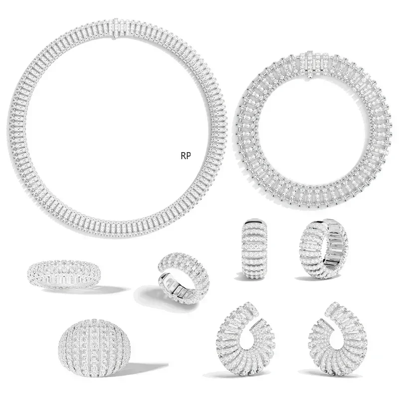 

CY 2025 Hollow Out Circular Stripe Ring Earrings Bracelet Necklace Women Premium Luxury New Geometric Jewelry