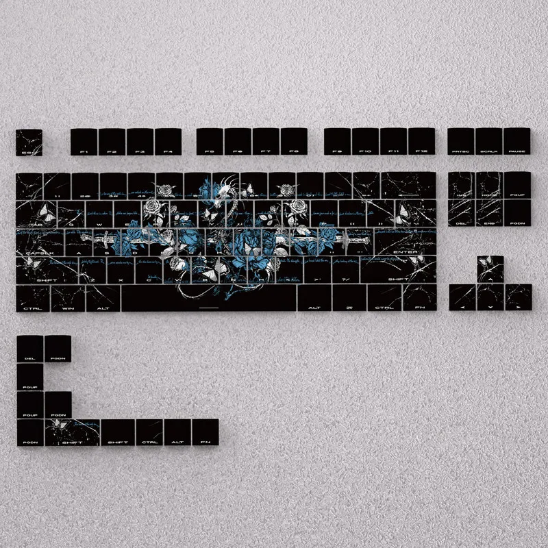 Bone Blade Rose Frost Theme Keycaps Original High Pbt Mechanical Keyboard Pc Gaming Keyboard Collection Gifts Customized Keycaps