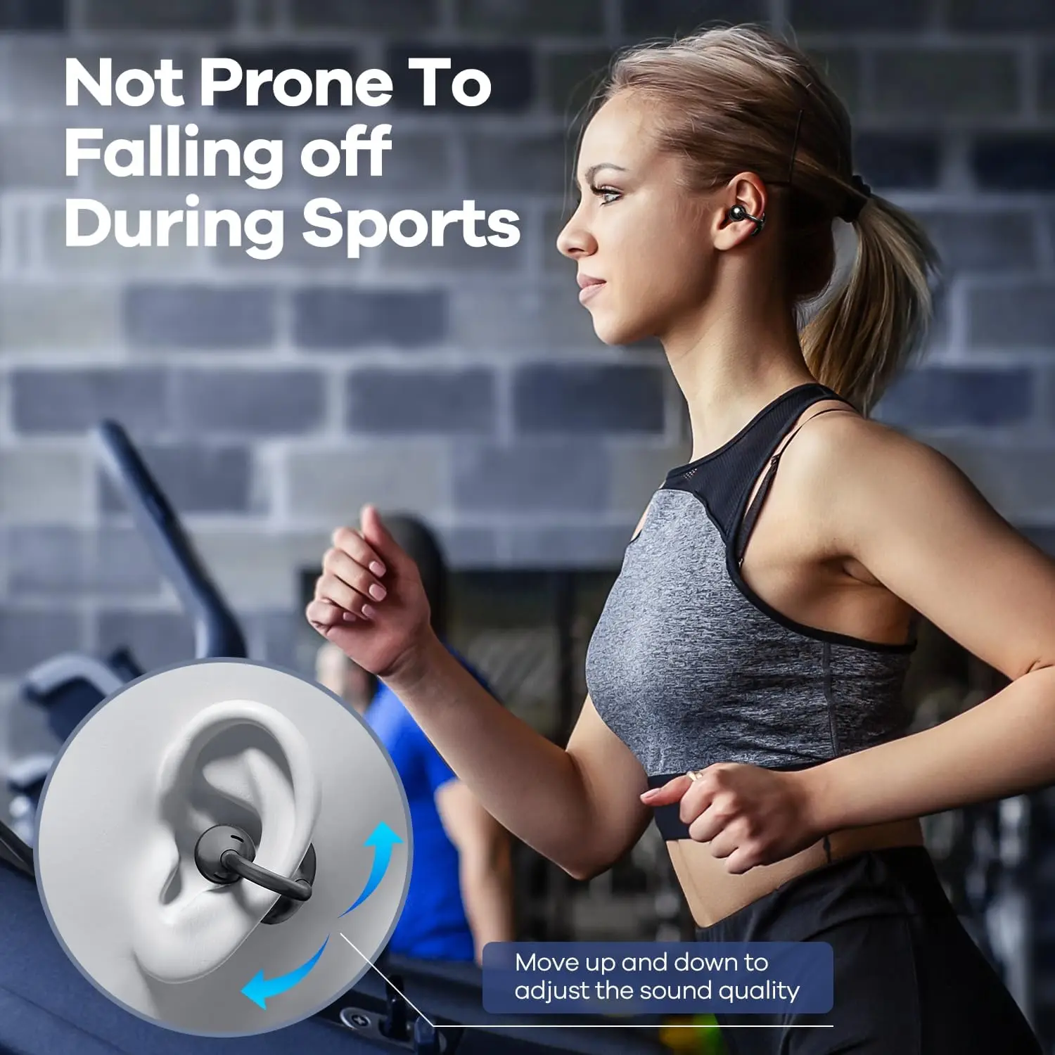 Daily Use Wireless Open Ear Earbuds with Smart Power Display Charging Case 42H Playtime and Auto Pairing for Running Gym Workout