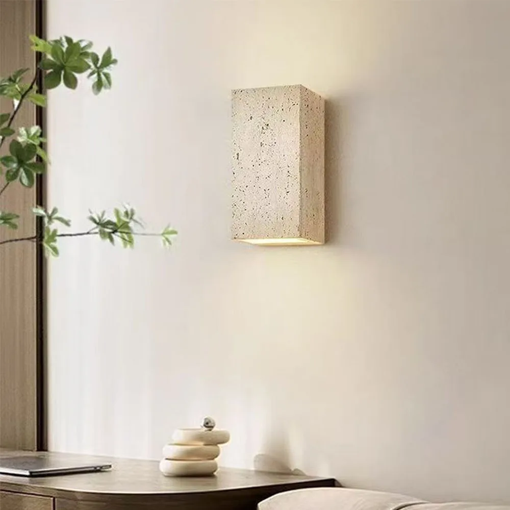 Natural Stone Wall Lamp IP65 Outdoor Waterproof Bedside Retro Sconces Lighting Fixture Home Decoration Indoor view 5