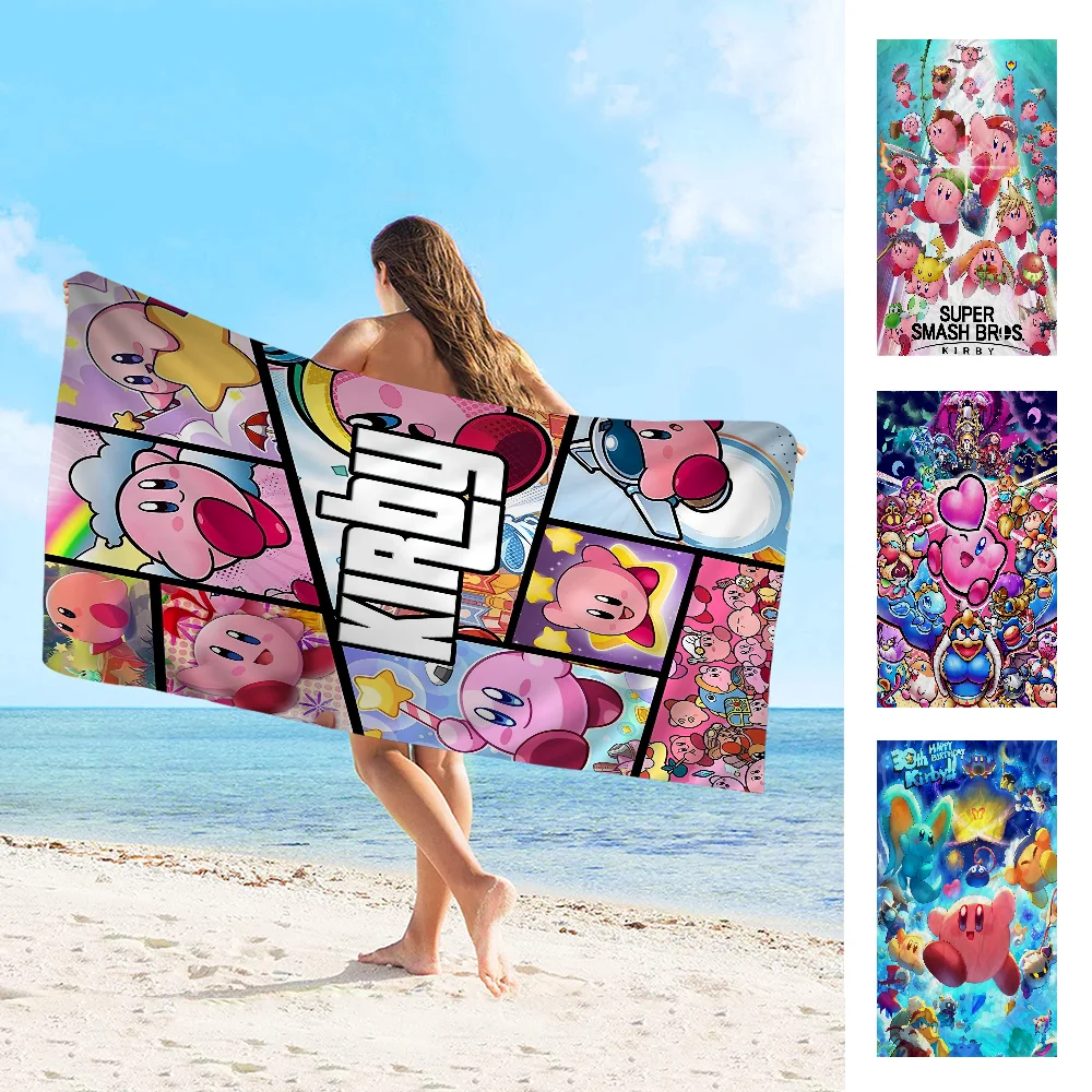 Cartoon Cute K-Kirby Big Microfiber Beach Towels Quick Dry Towel Sand Beach Towels Pool Towel For Travel Swim Pool Yoga