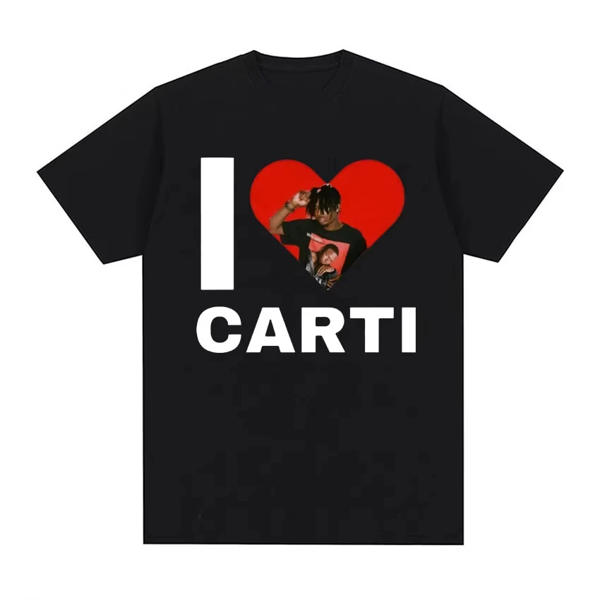 Camiseta gráfica I Love Playboi Carti Rapper para hombre y mujer, camiseta de manga corta Harajuku Y2k, camiseta holgada de Hip Hop para hombre, ropa de calle