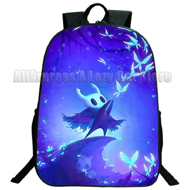 Mochila escolar de Anime Hollow Knight para niños y niñas, bolsa de viaje para adolescentes, Shouder de juego de dibujos animados