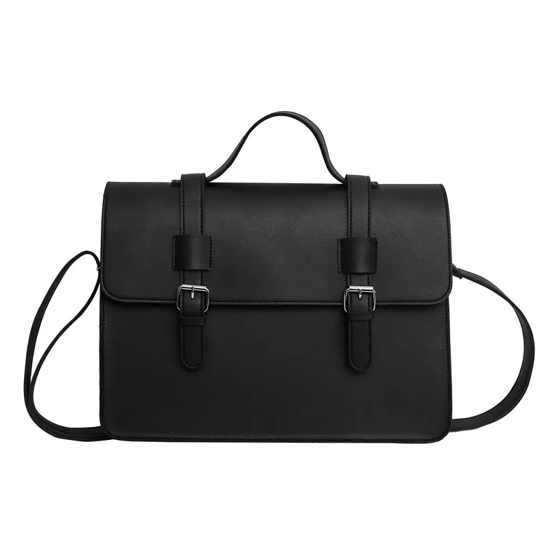 Korean Men Women Backpack Retro PU Backpack Teenage Students Schoolbag Large Capacity Book Bag JK Uniform Bag Crossbody Bag