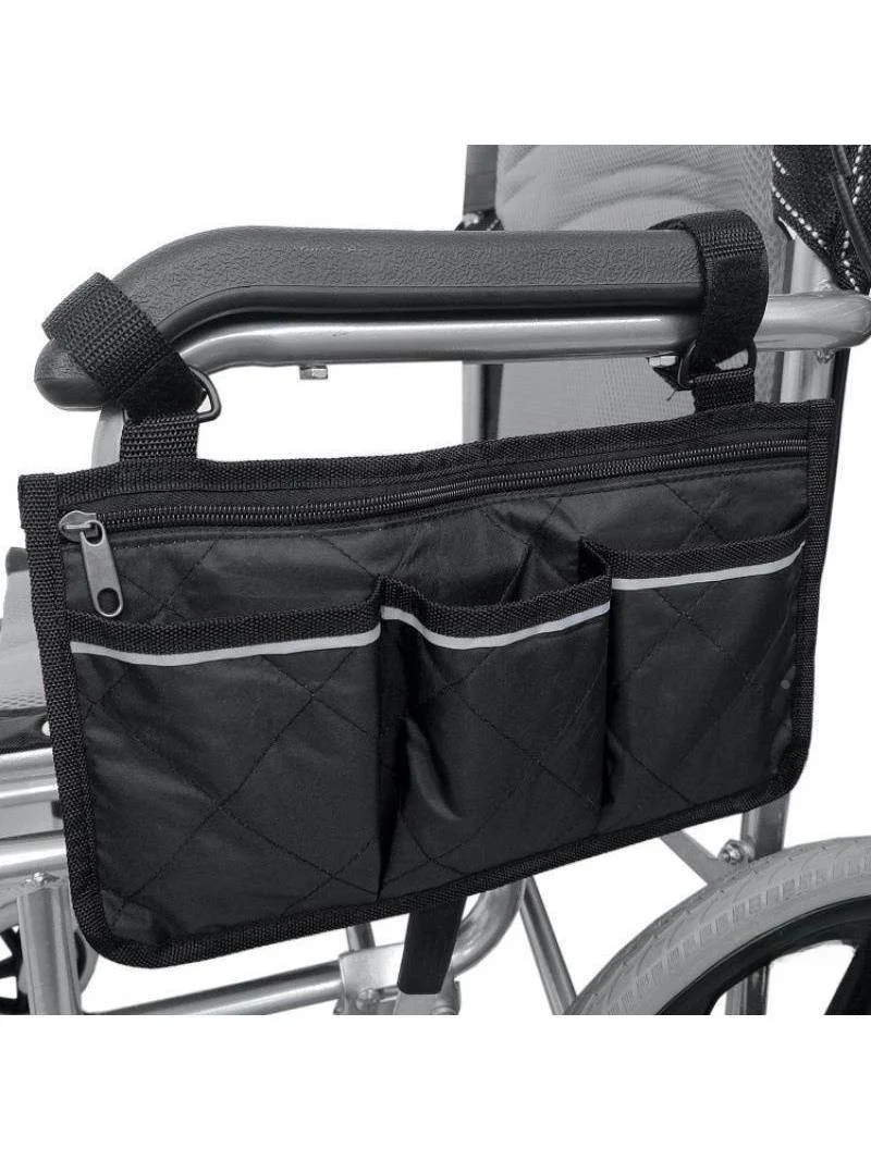 車椅子バッグ-バックパック収納ポーチ-電動車両車椅子吊り下げバッグ-高齢者用車椅子アームレスト吊り下げバッグ