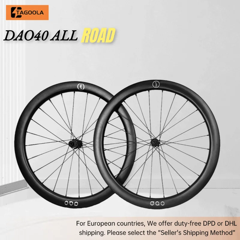 DAO40 ALL ROAD Carbon Gravel Wheelsets 30mm Disc Brake Tubeless Carbon Wheels 36T Ratchet Racing Cycling Wheels AERO418 Spoke