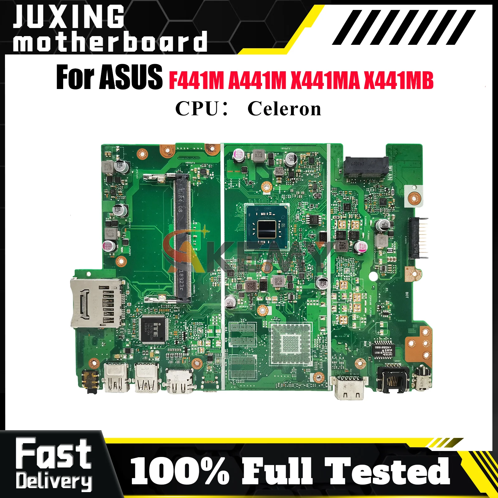 

X441MA Laptop Motherboard For ASUS VivoBook X441M A441M X441MB X441MA X441MAR F441M Mainboard With Celeron CPU 100% tests OK stk