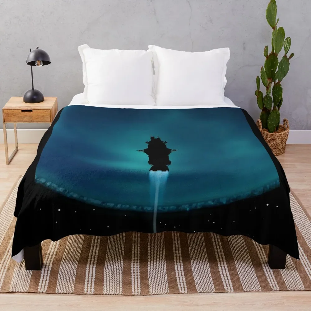 Rocinante Silhouette Poster Throw Blanket Camping anime Single Blankets