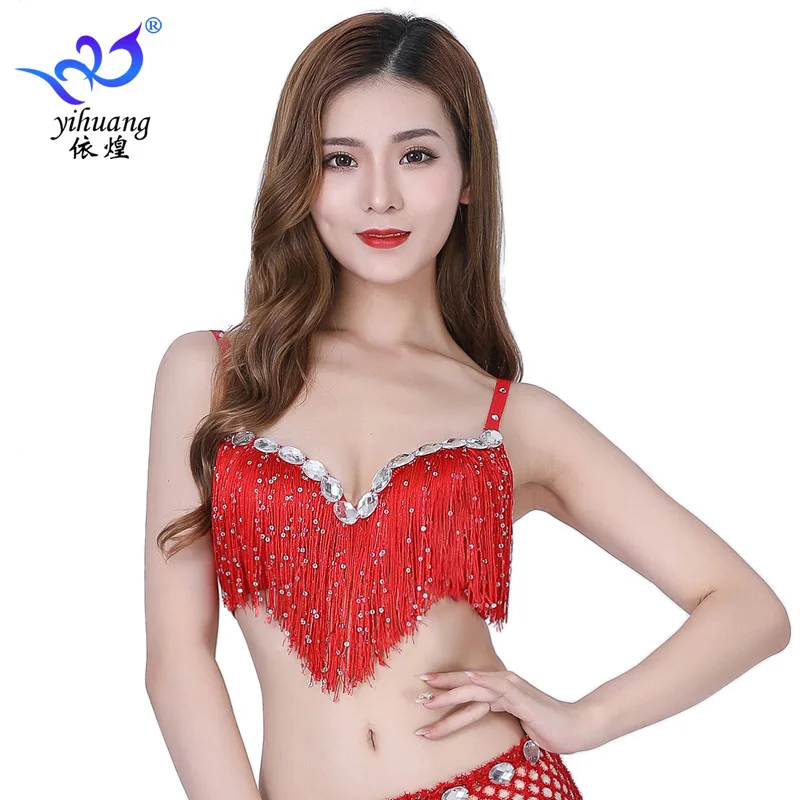 1pcs/lot woman fashion tassel belly dance bra lady jazz dance performance top
