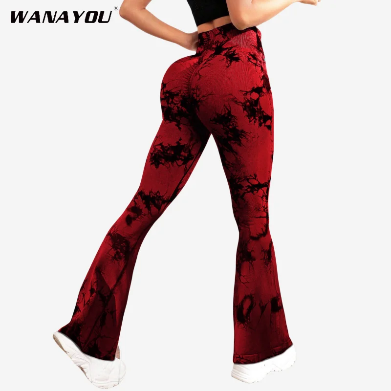 WANAYOU Tie Dye Fitness Legging Woman Push Up Workout Sport Leggings Women Scrunch Butt Female Outfit Gym Seamless Legging Pants