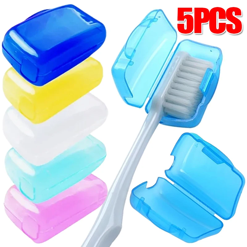 5Pcs/set Portable Toothbrush Head Cover Caps Tooth Brush Protector Case Holder Outdoor Travel Hike Camping Bathroom Accessories