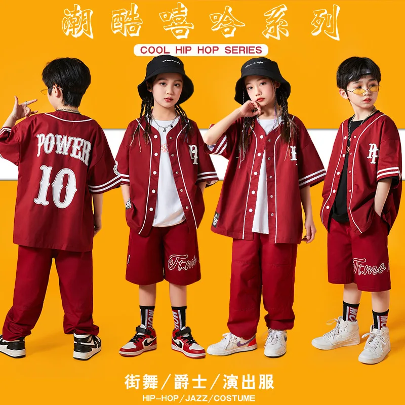 Children's Costume Hip Hop Boy Hip-Hop Trendy Clothes GirlhiphopChildren's Jazz Dance Catwalk Suit Summer