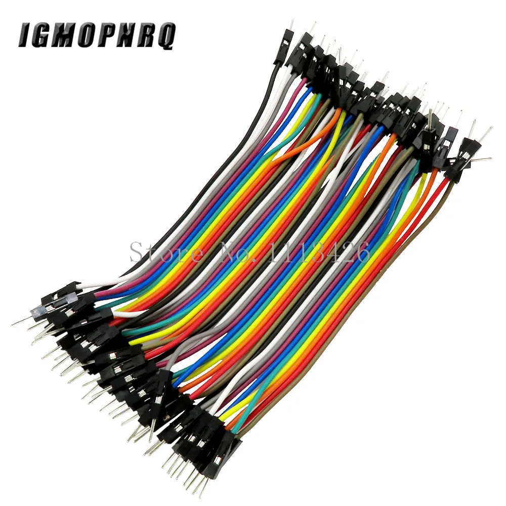 400 pçs/lote 10cm 2.54mm 1pin Macho para Macho jumper fio Dupont cabo IGMOPNRQ