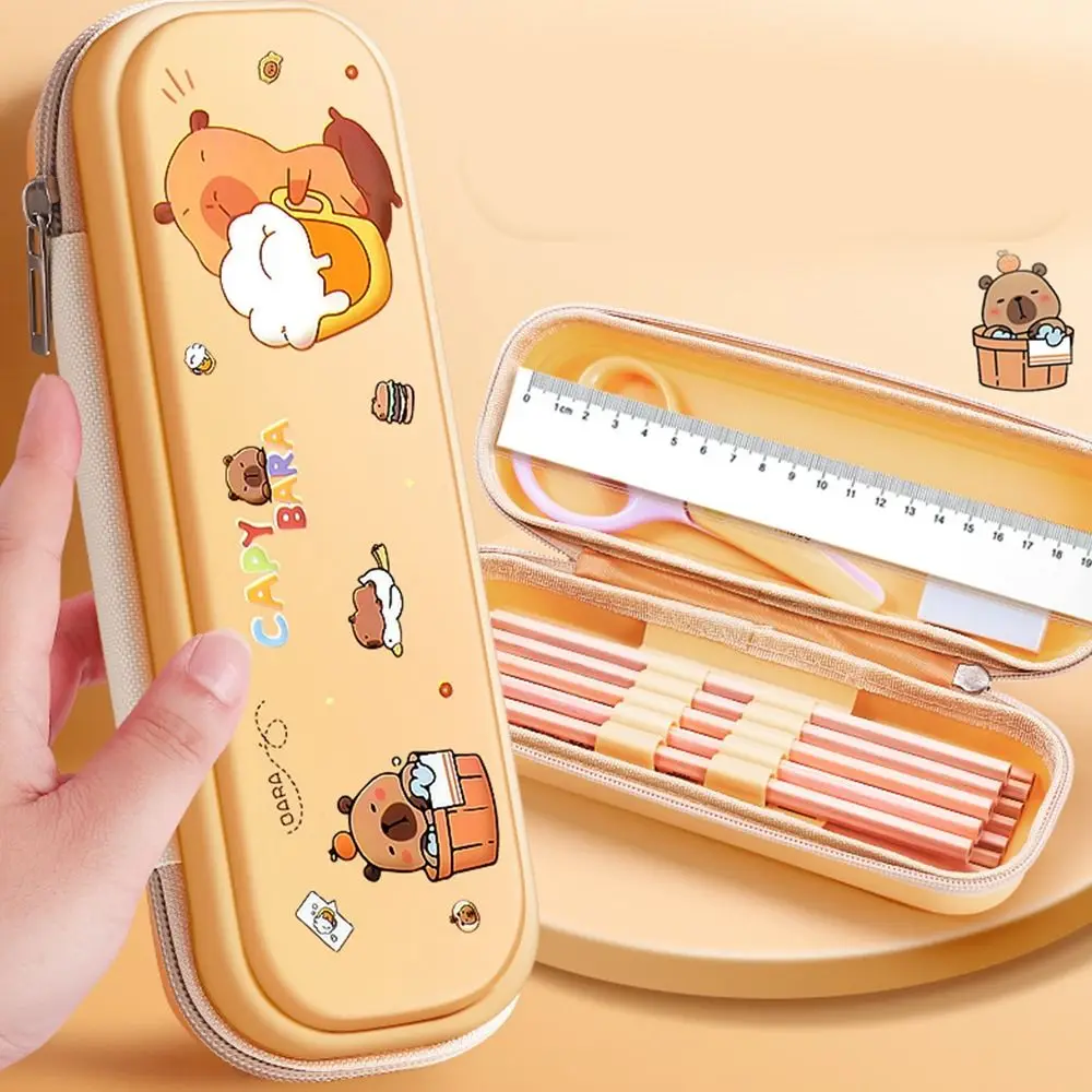 

Cute Large-capacity Capybara Pencil Case Waterproof Funny Capybara Pen Bag Anti Dirt Animal Stationery Bag Student Gift
