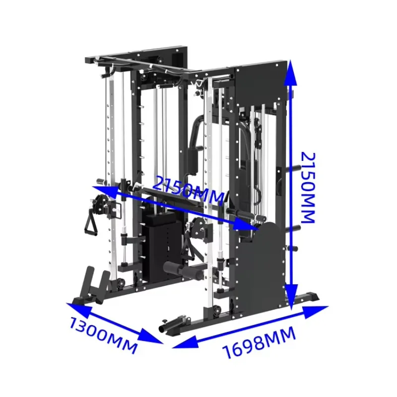 YTYINUnisex Comprehensive Trainer Fitness Machine Smith Machine With Horizontal Push Squat Frame Bird Gantry Multi-Function Stat