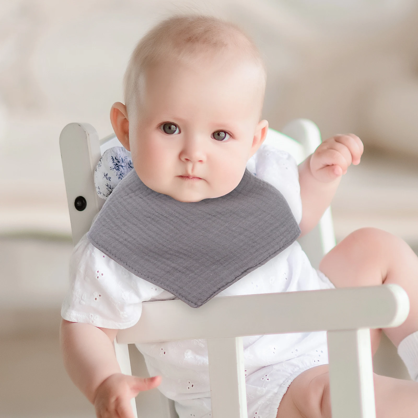 

2 Pcs Baby Girl Bibs Drool Bandana Print Bids Adjustable Adorable Cotton for Boy
