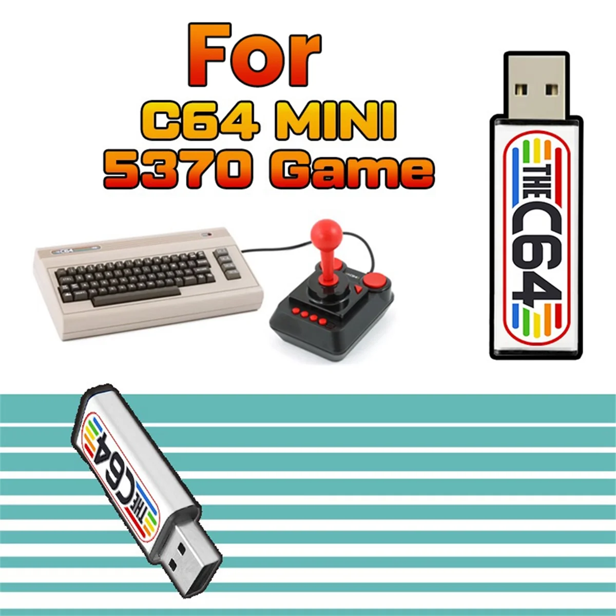 USB Drive5370 Games USB Stick for C64 Mini Retro Game Console USB Drive Plug and Play