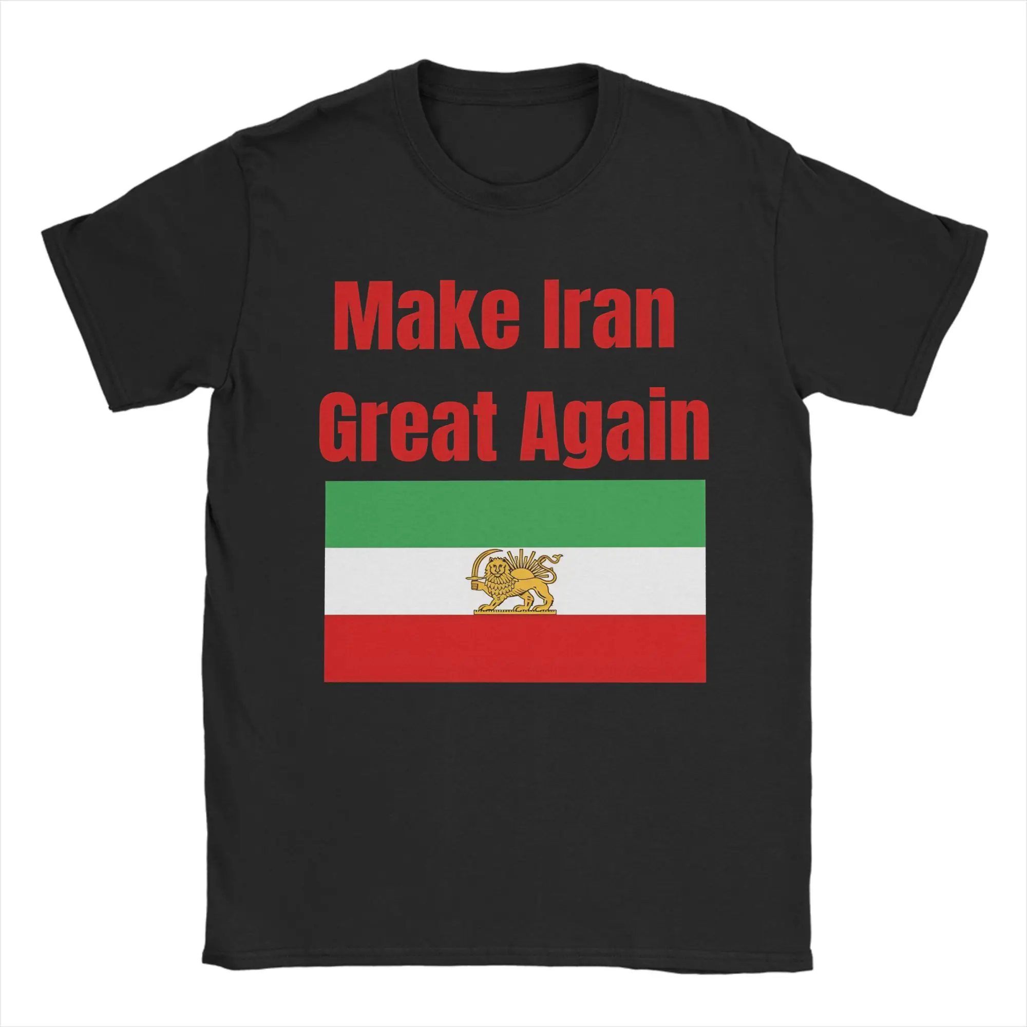 

Футболка с изображением флага Ирана «Сделай Иран снова великой» для мужчин, из чистого хлопка, забавная футболка с круглым вырезом, короткий рукав, одежда, идея для подарка