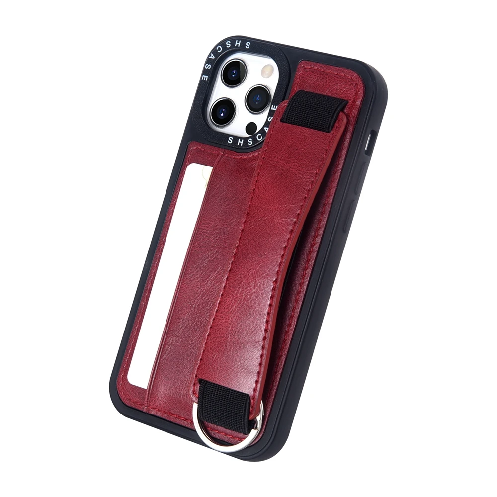 For iPhone 13 12 14 Pro Max Case PU Leather Wallet Stand Wrist Strap Card Pocket Cover for iPhone 11 Xs Max X Xr 7 8 Plus SE 2