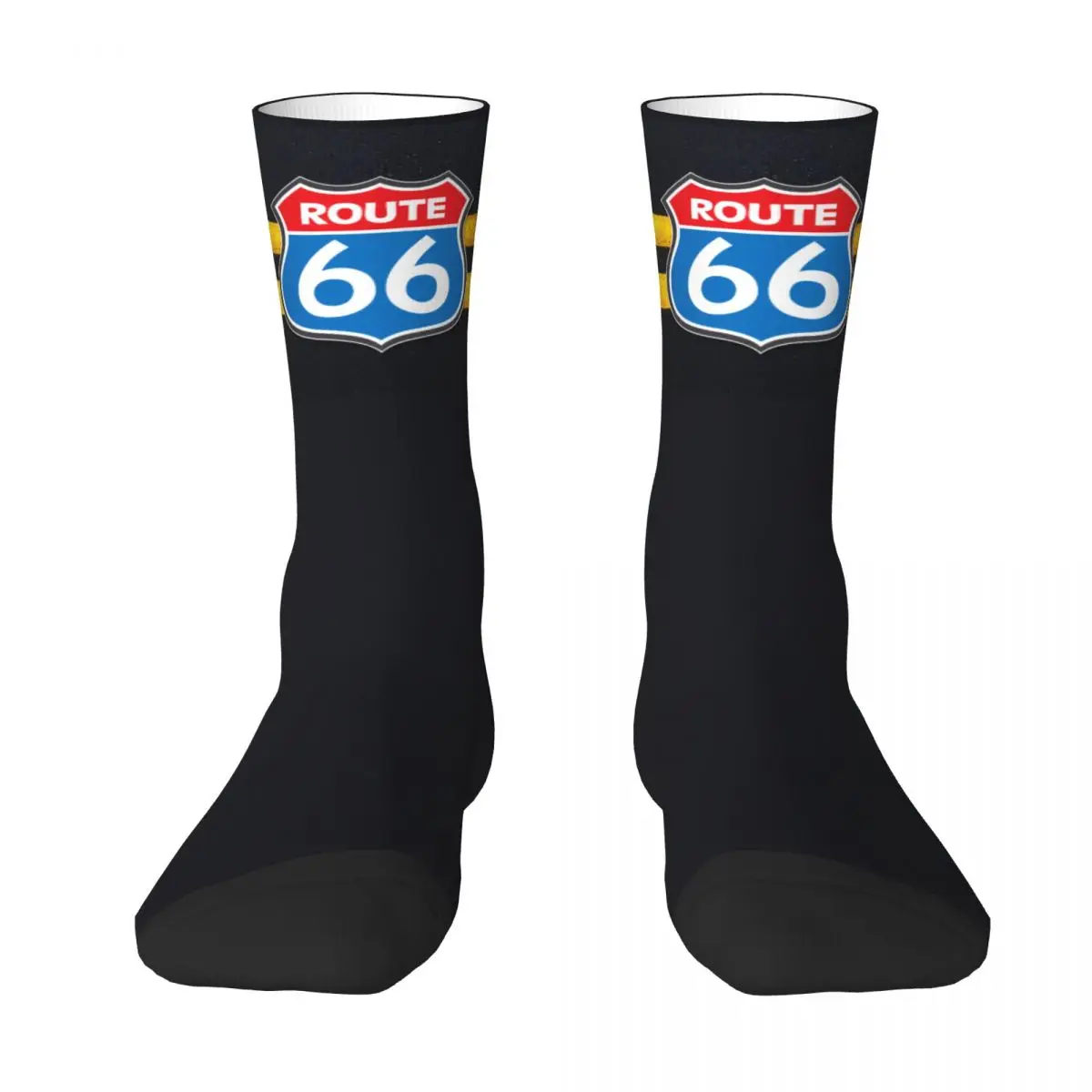 Strips U S Route 66 Socks Gym 3D Print Boy Girls Mid-calf Sock