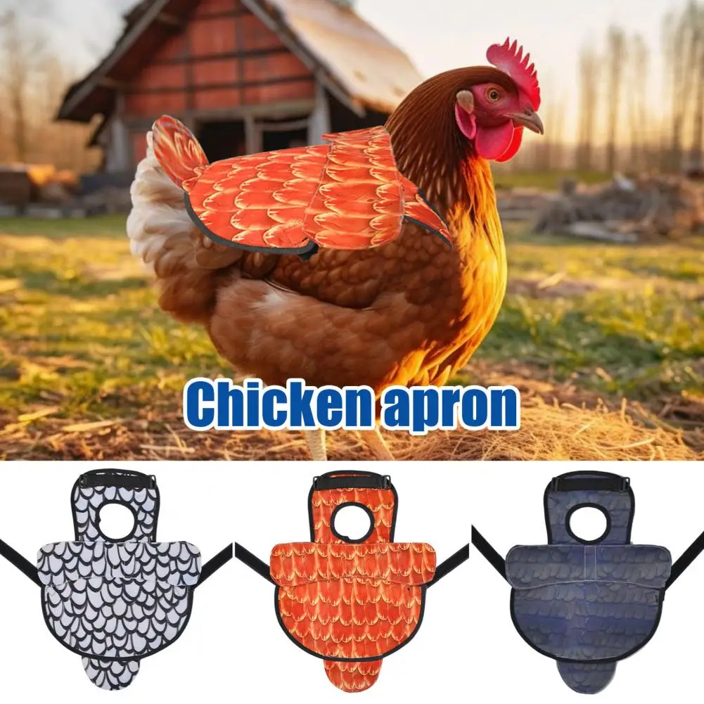 Chicken Plucking Shield Chicken Saddle for Hens with Adjustable Strap Printed Chicken Apron Back Protector Poultry for Feather