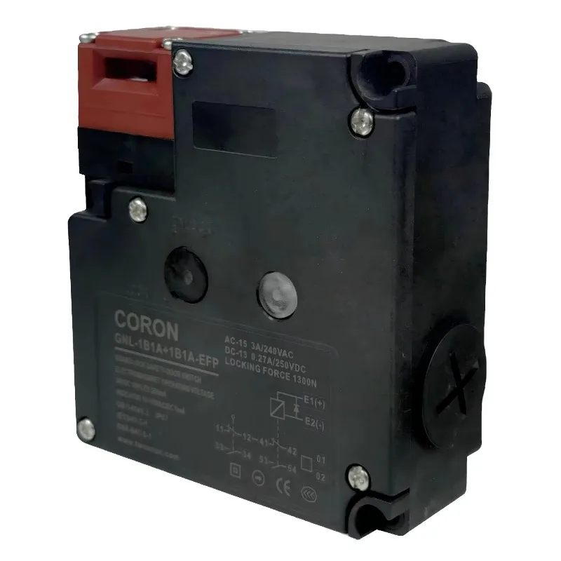 Flat Square Safety Limit Switch Electromagnetic Lock Safety Door Switch Dual Keyhole Positions Strong Locking for GNL Series