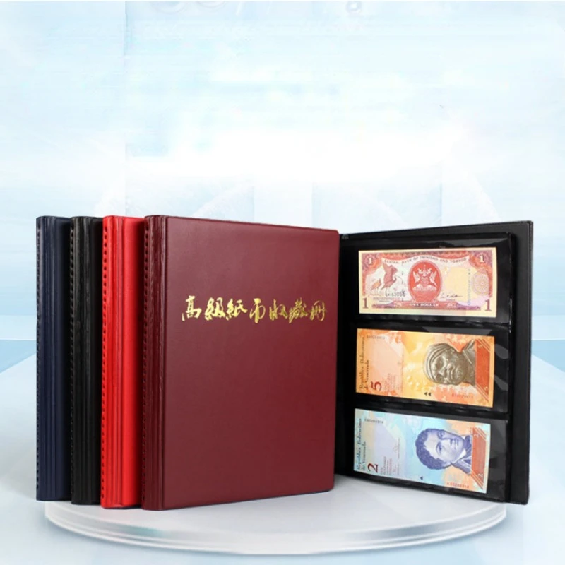 

Premium Black Paper Money Album for 120 Banknotes Collecting with 3 Rows Per Page Organizers