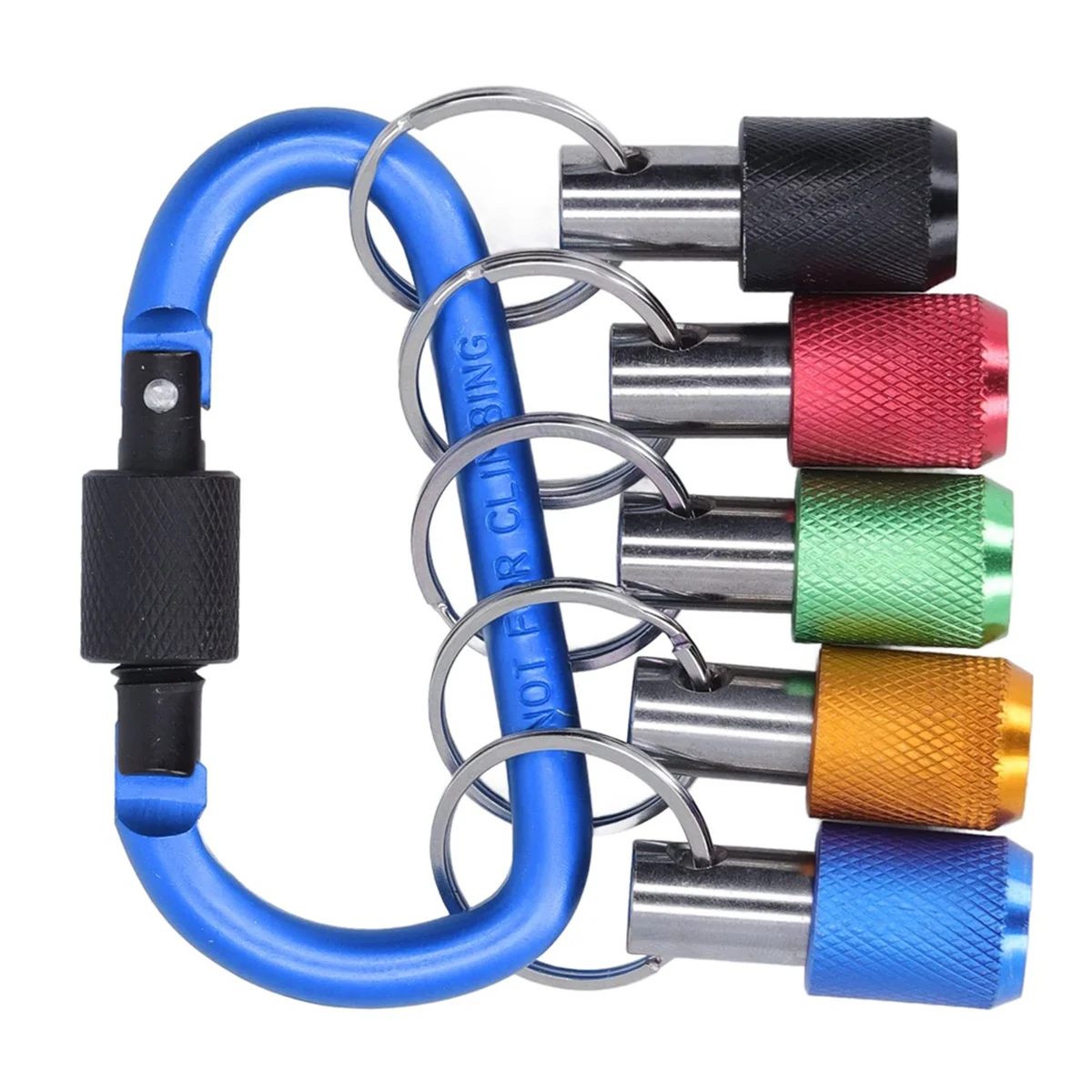 1/4 Bit Holder, Oxidation Resistant Good Compatibility Magnetic Socket Holder Metal Carabiner Portable Plating Blue