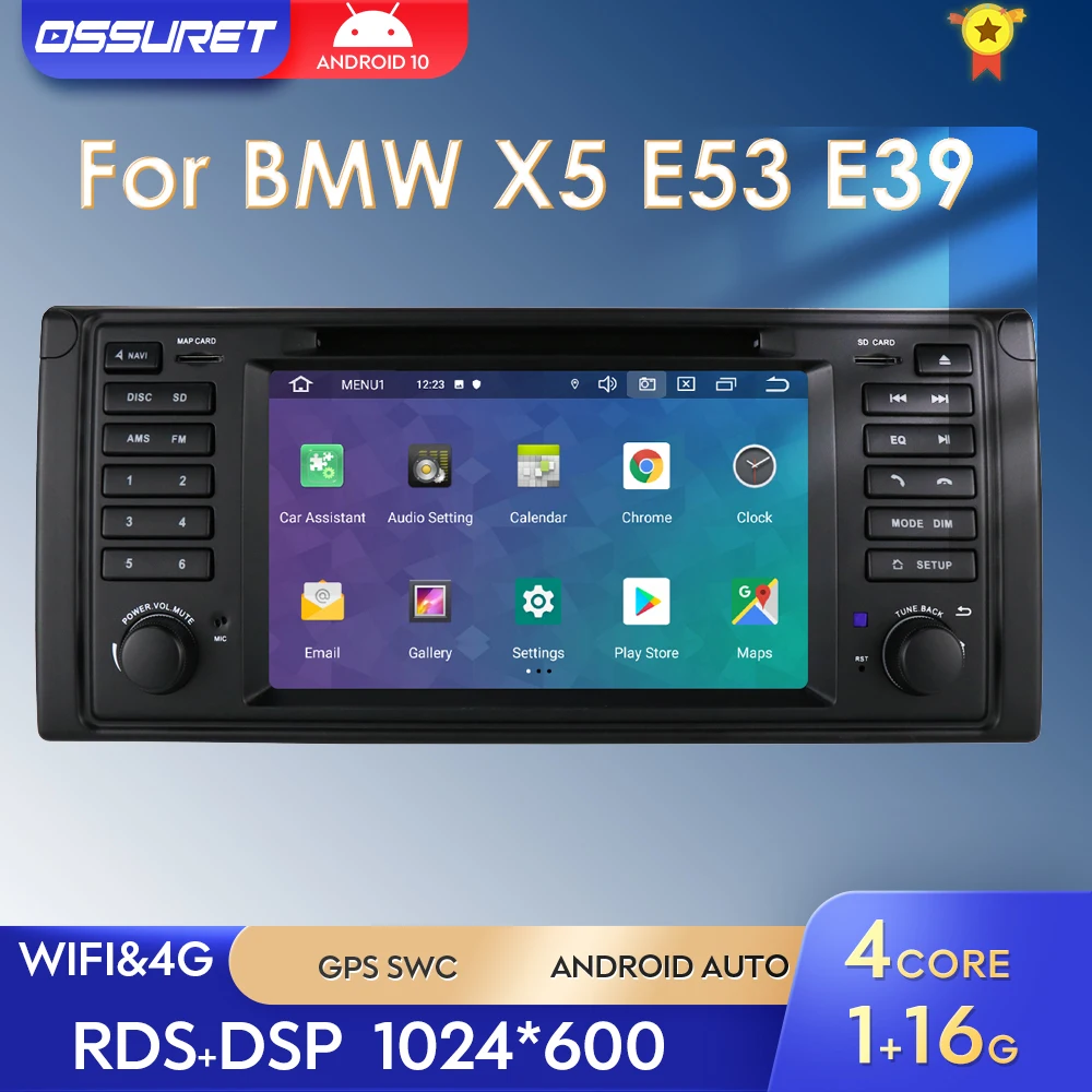 7 inch Android 10 2 din Car Multimedia Radio Stereo DVD GPS navigation audio for BMW E39 E53 X5 support WIFI Bluetooth 1GB 16GB