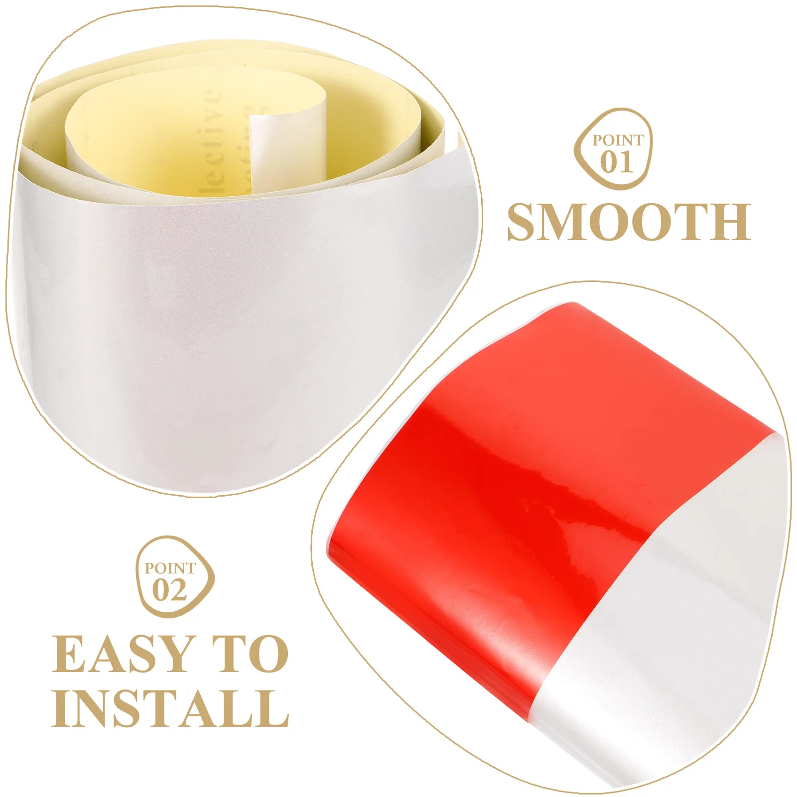 Reflective Film Tape High Visibility Alternating Colors Night Safety Durable Plastic Driveway Barrier Post Reflective Tape