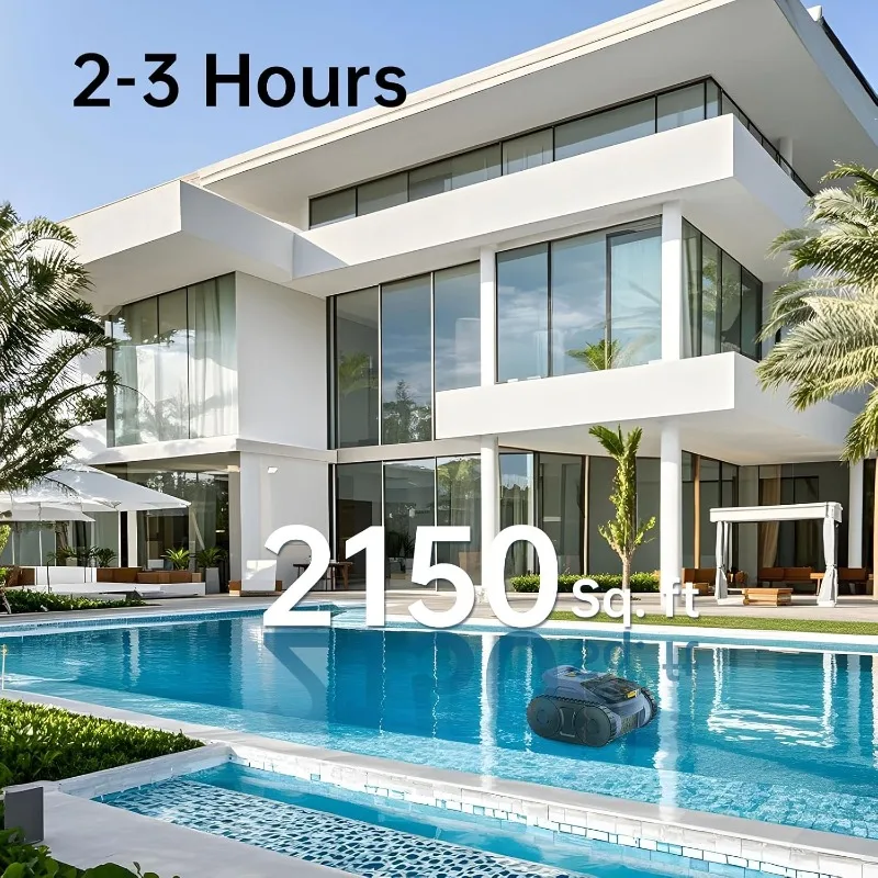2025 New Pool Vacuum Up to 180 Mins Run time, Robotic Pool Cleaner Above Ground Pool Vacuum for Inground Pools
