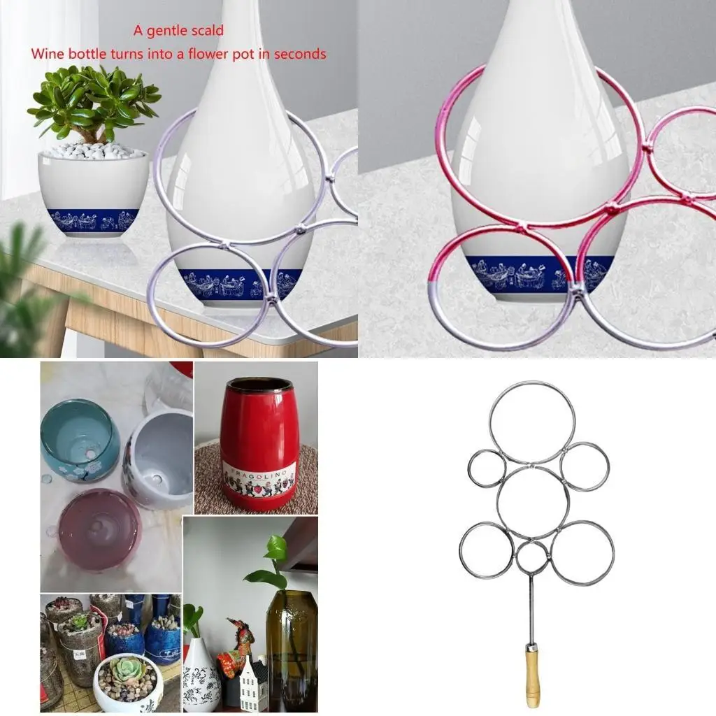 

Y1UD Bottle Heat Cutter 7 Rings Wine Bottle Glass Cutting Cutter Rings Tool for Glass Bottle Heat Cutter Flowerpot Tool
